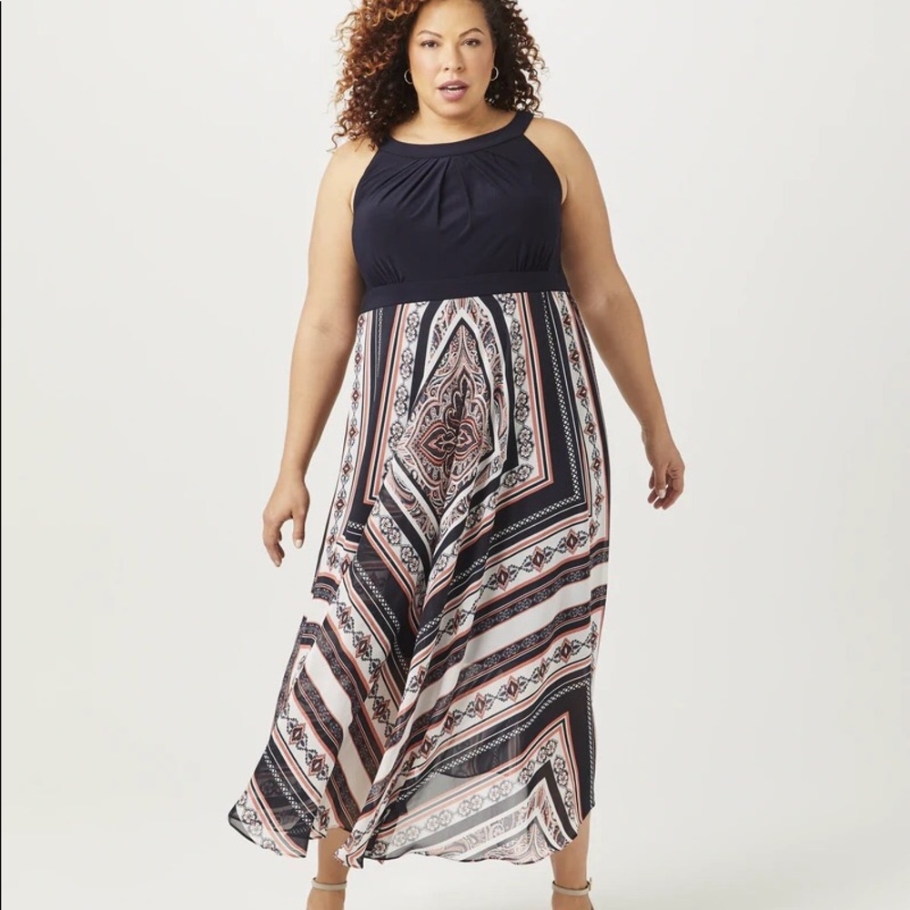 Sandra Darren Madison Halter Maxi Dress Size 20 NWT